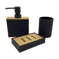 Set de 3 Accesorios de Baño Negro