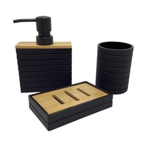 Set de 3 Accesorios de Baño Negro