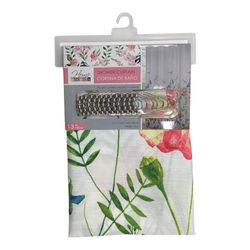 Cortina de Baño Estampada con Ganchos Flor