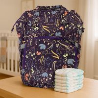 Pañalera-Tipo-Mochila-Estampado-de-Flores-Azul-Pav