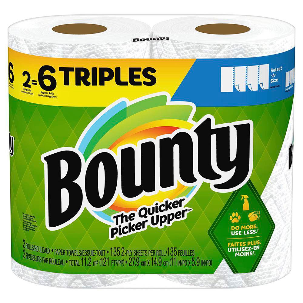 Toalla de Papel Hoja Triple, 2 Rollos