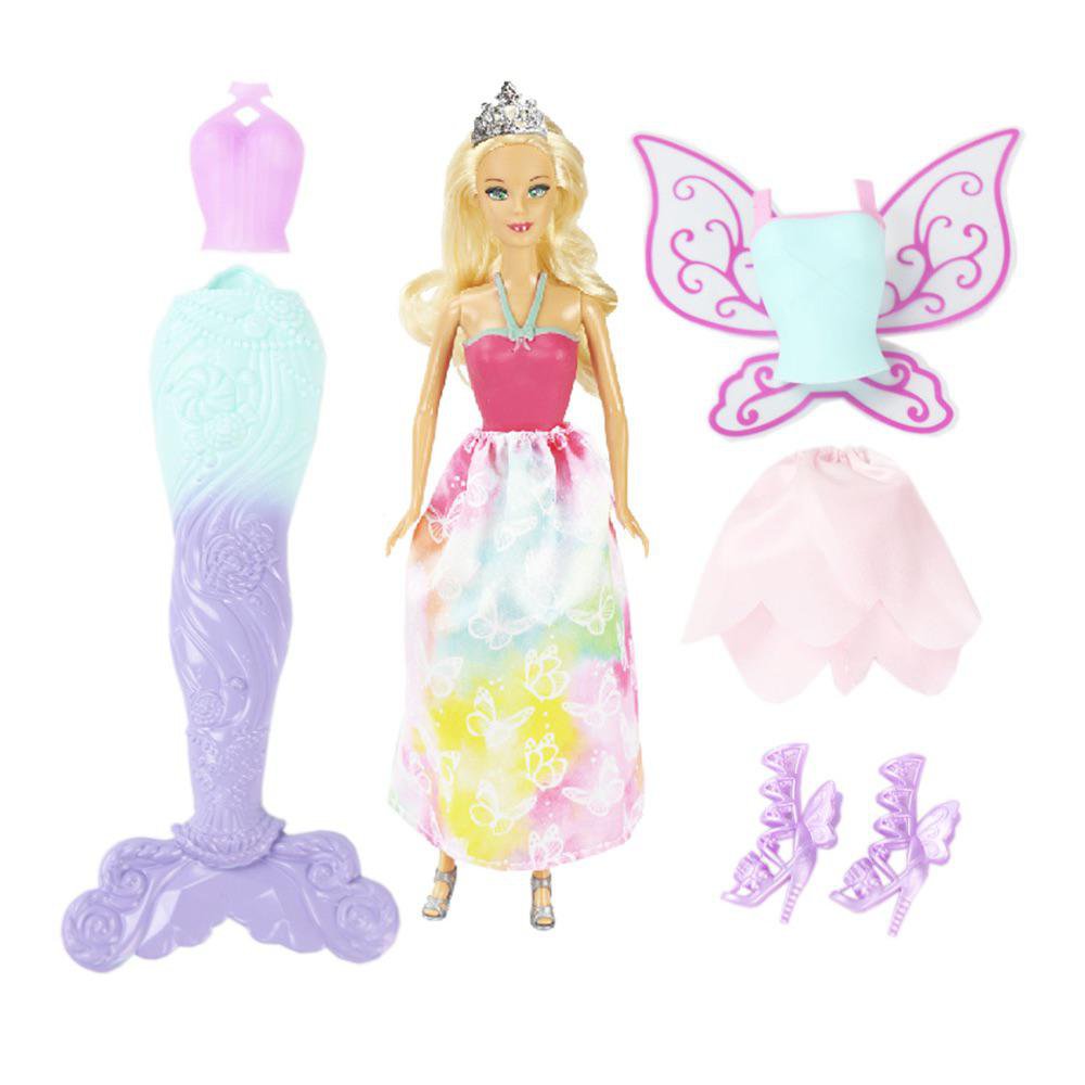 Muñeca Bonnie Pink 3 en 1 Princesa Hada y Sirena con Accesorios 3+ Años Muñeca 3 en 1 Prin…