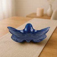 Plato de Vidrio Diseño Mariposa Azul