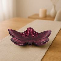 Plato de Vidrio Diseño Mariposa Burgundy