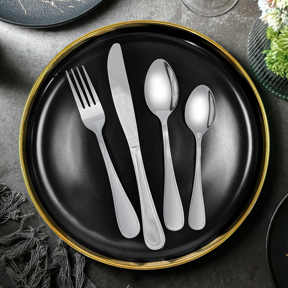 Set de 16 Cubiertos de Acero Inoxidable Diseño Clásico