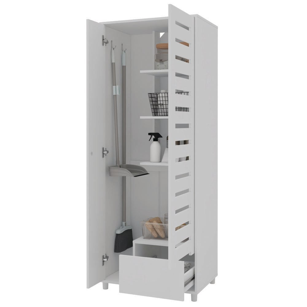 Mueble de Lavandería Ricky con 2 Puertas y 1 Gaveta Color Blanco