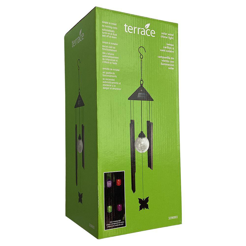 Campanilla Solar Colgante con Luz LED de Colores para Exterior Color Negro