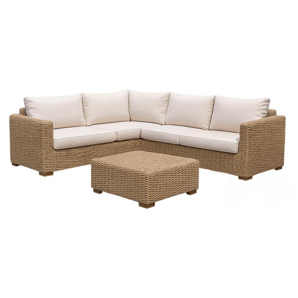Set de Sala Esquinero de Aluminio Lizzy 4 Piezas Color Beige