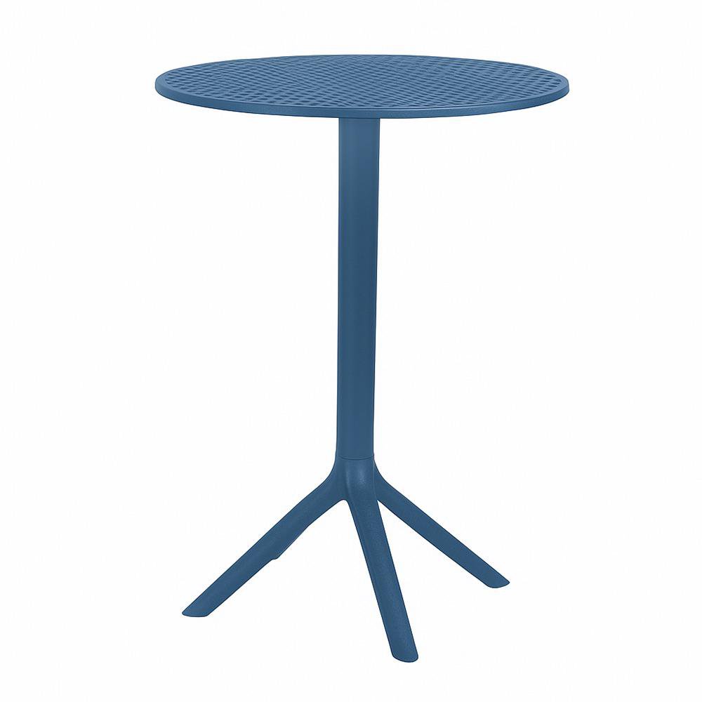 Mesa de Polipropileno para Exterior Jodie Color Azul Mesa Redonda Jodie de Polipropileno A…