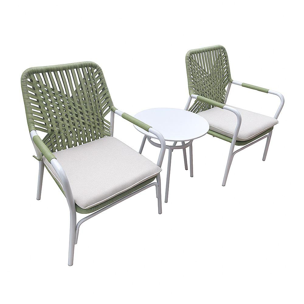 Set Bistro de Metal Gin 3 Piezas Color Verde Set Bistro Gin Verde de 3 Piezas con 2 Sillas…
