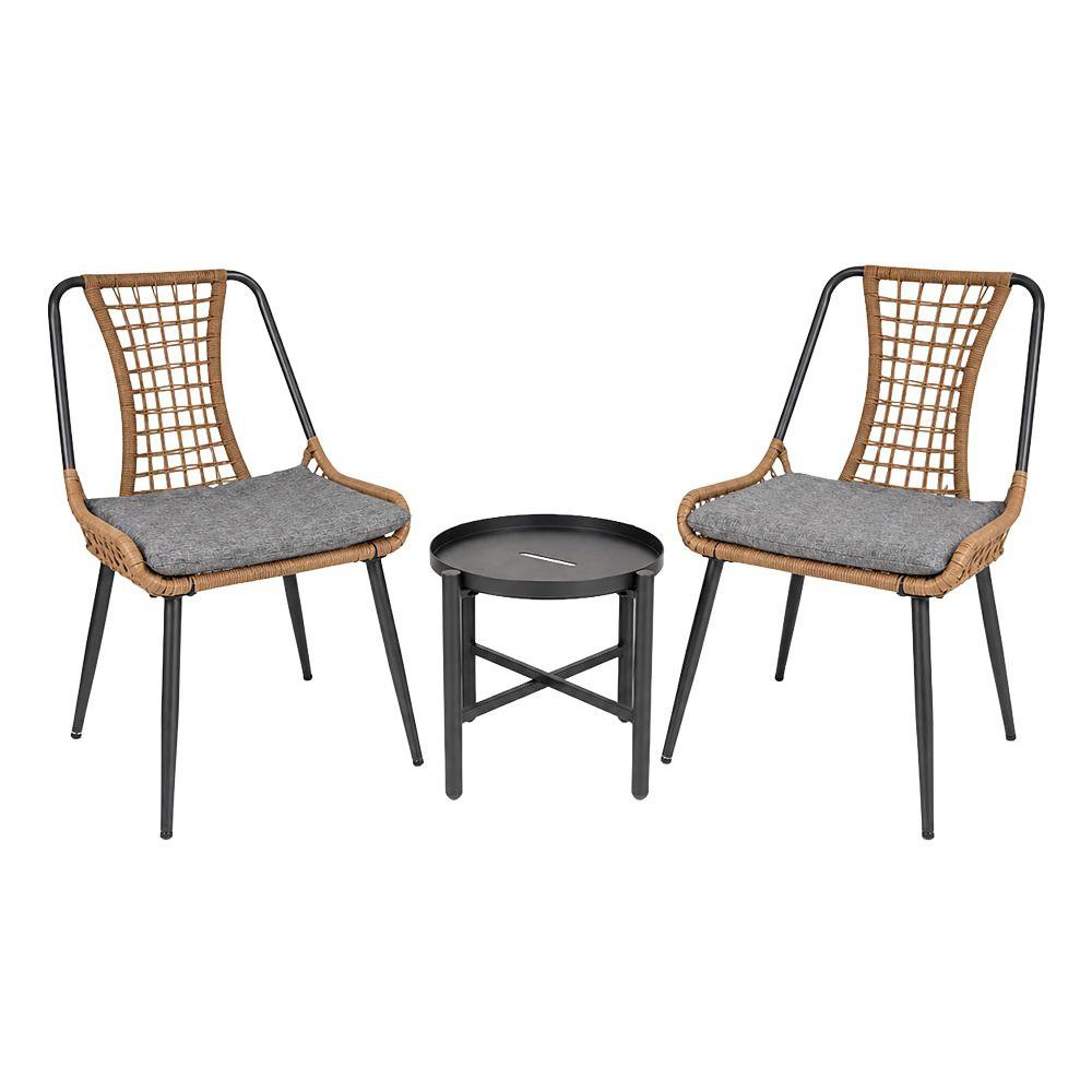 Set de Mesa y Sillas Diseño Bistro Kathy 3 Piezas Color Café Set de Mesa y Sillas Kathy Ti…