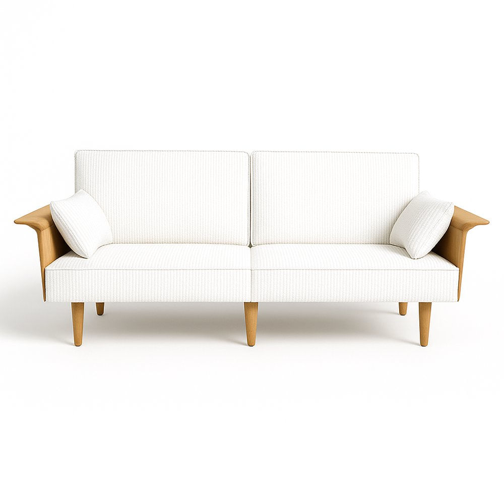 Sofá Scott Tapizado 205 x 90 x 83 cm Color Blanco Sofá Scott de 205 x 90 x 83 cm con Estru…