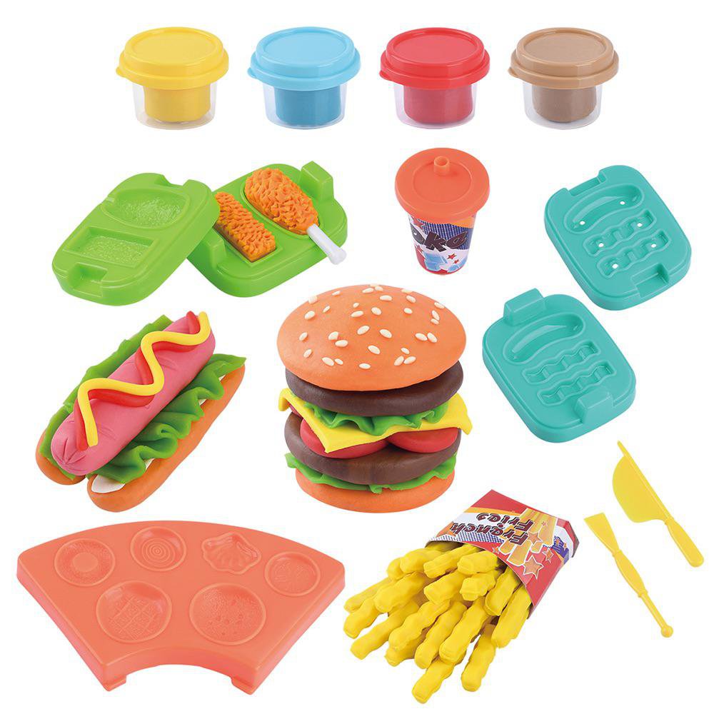 Set de Plasticina de Hamburguesas de 10 Piezas para 3+ Años Set de Plasticina Hamburguesas…