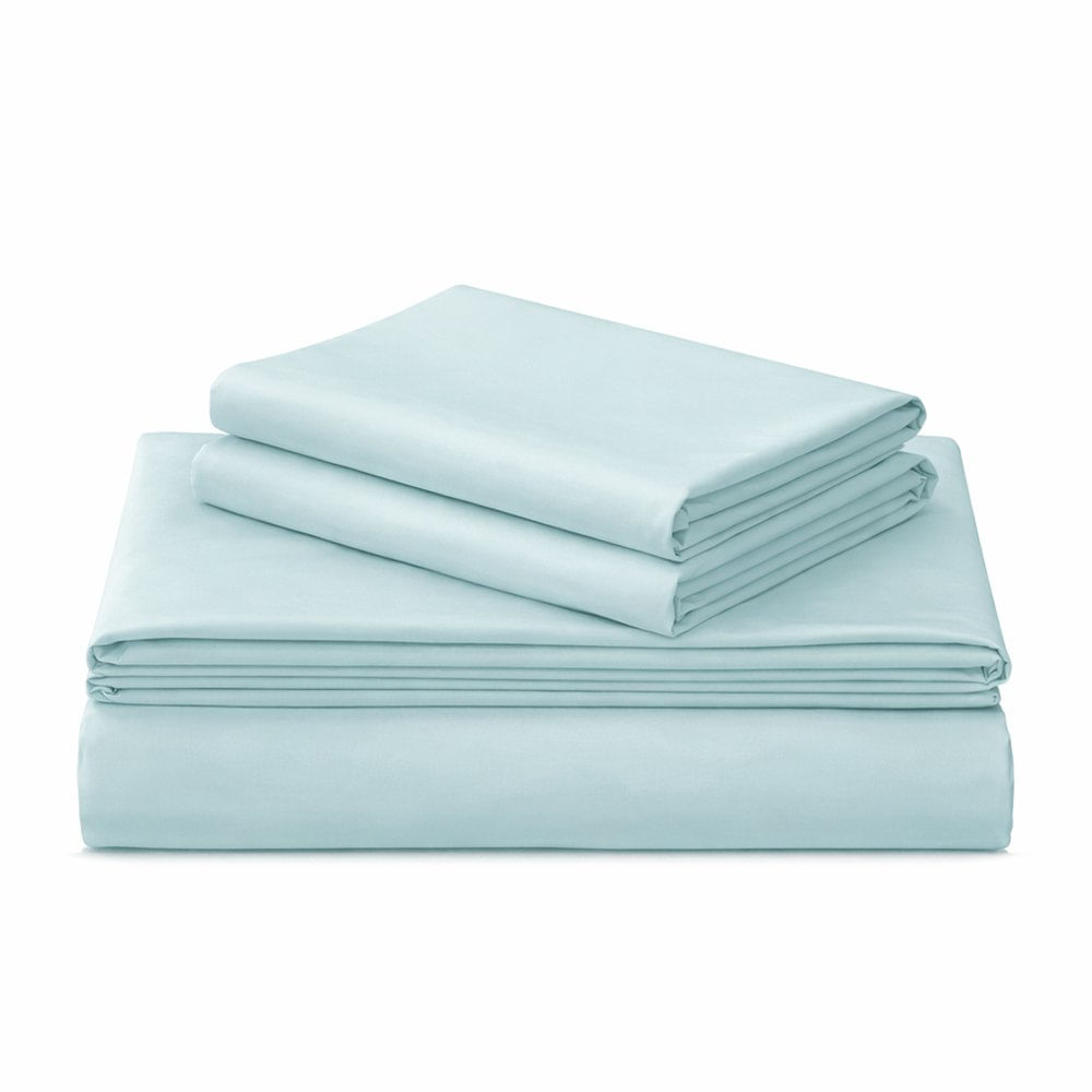 Set de Sábanas 300 Hilos Color Celeste - Varios Tamaños Matrimonial