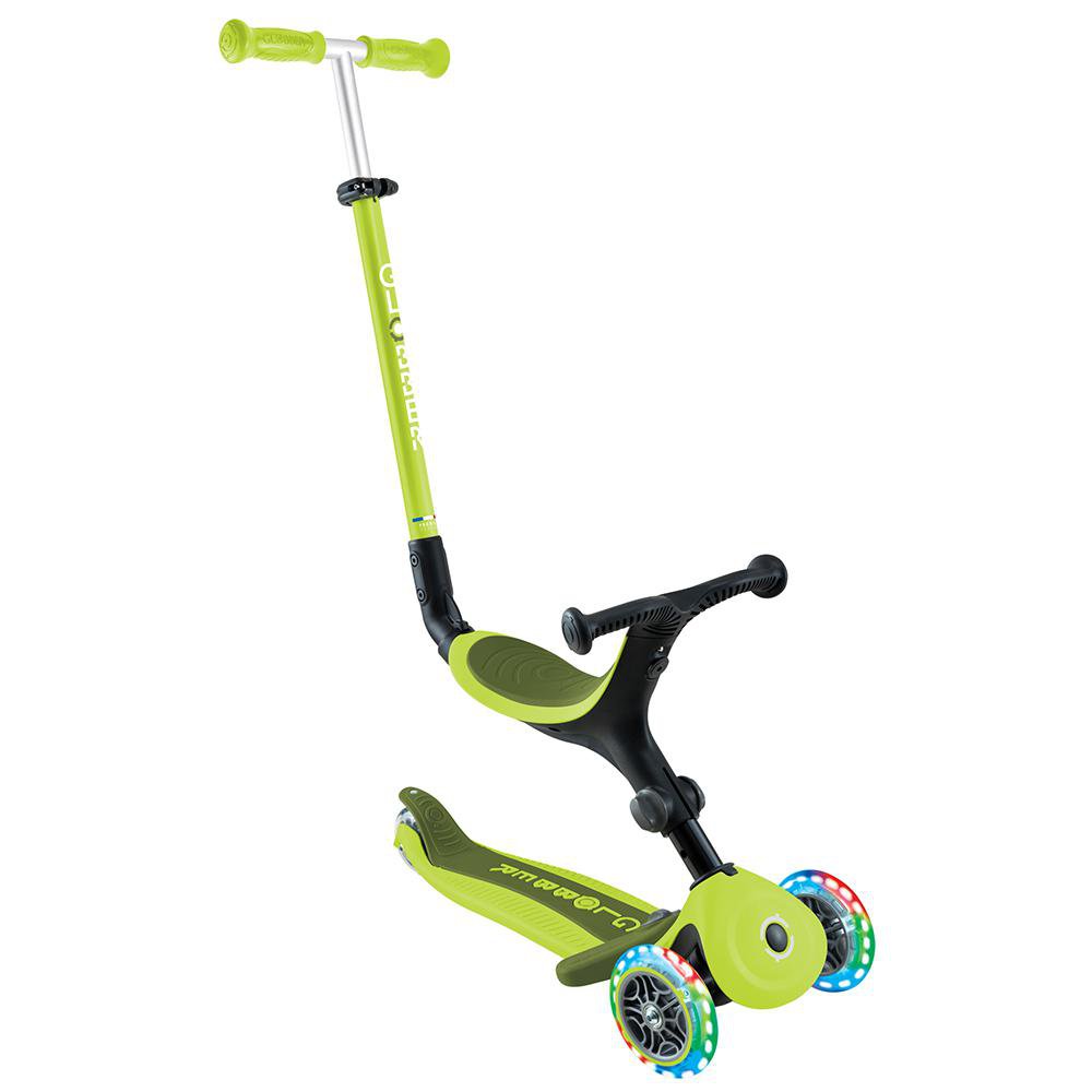 Monopatín 3 en 1 de 3 Ruedas con Luces Plegable para Niño Color Verde Scooter Plegable Con…