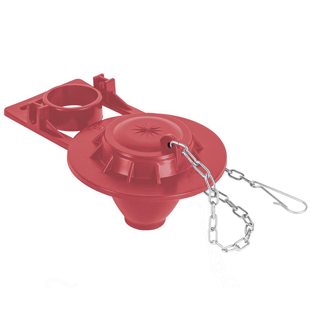 Sapo para Inodoro 2 Plg de Silicona Roja con Cadena de Acero Inoxidable