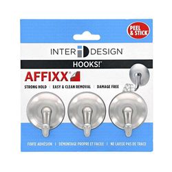 Set 3 Ganchos Affixx Pequeño Cepillado - Interdesign
