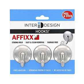 Set 3 Ganchos Affixx Pequeño Cepillado - Interdesign