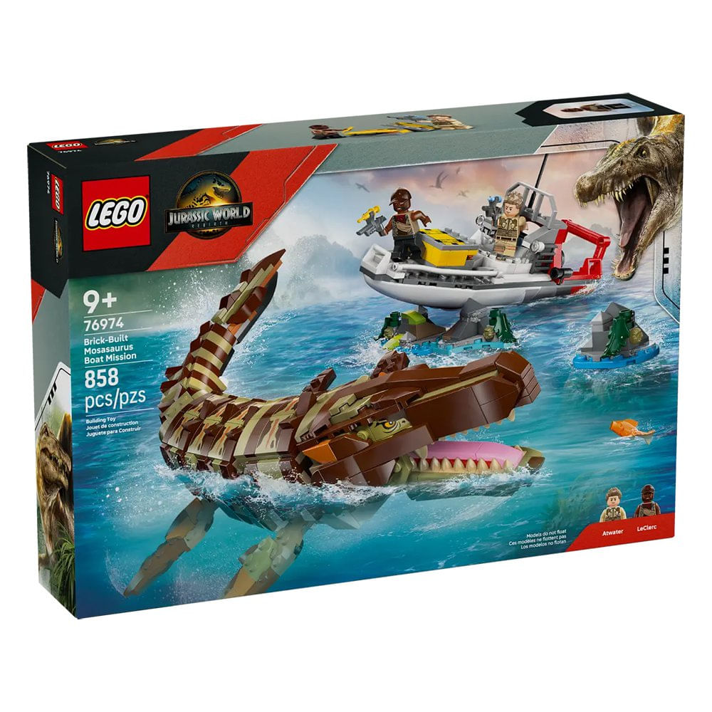 LEGO Jurassic World Misión Naval: Mosasaurus Construible #76974 de 858 Piezas