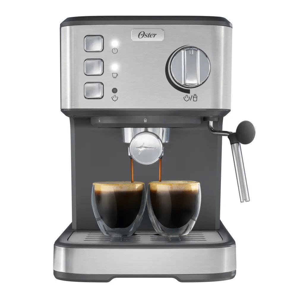 Cafetera Espresso Compacta de 1.5 L 15 Bares con Tubo de Vapor Color Plateado