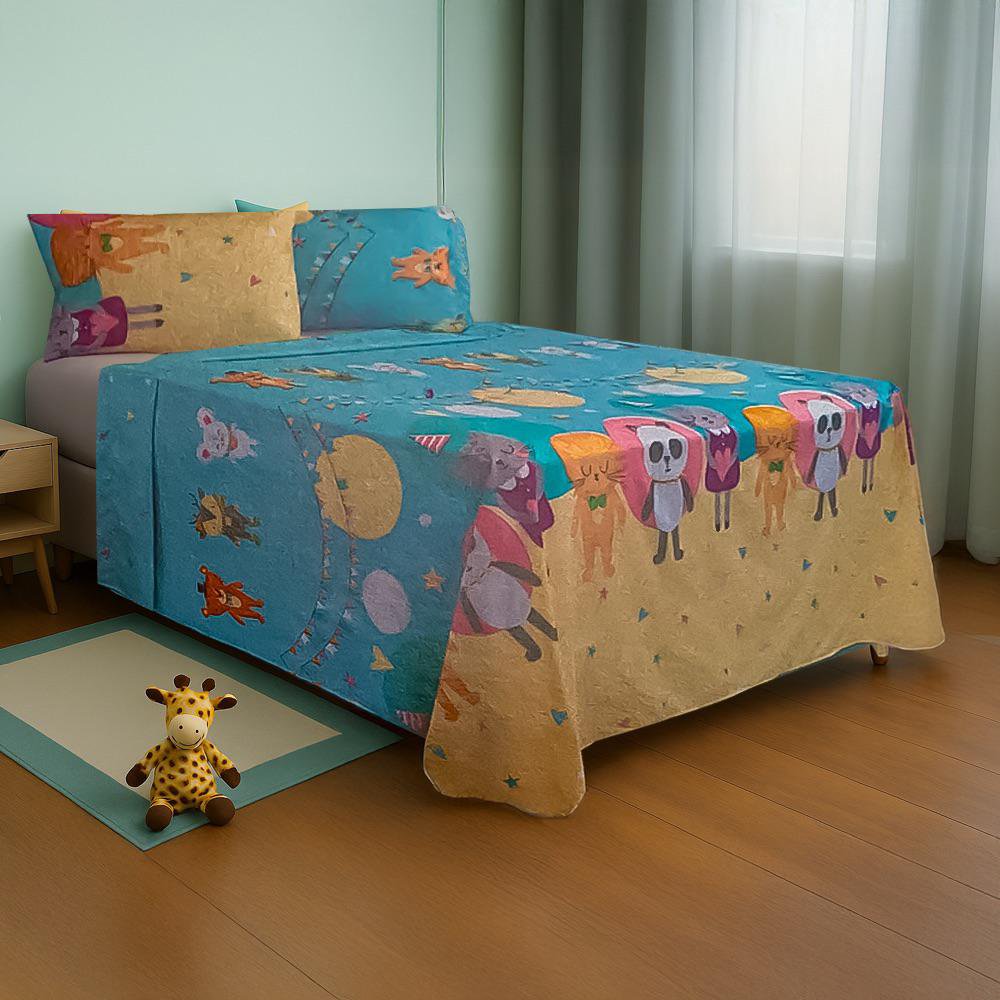 Set de Sábanas 4 Piezas Tamaño Full/Queen Diseño Circus