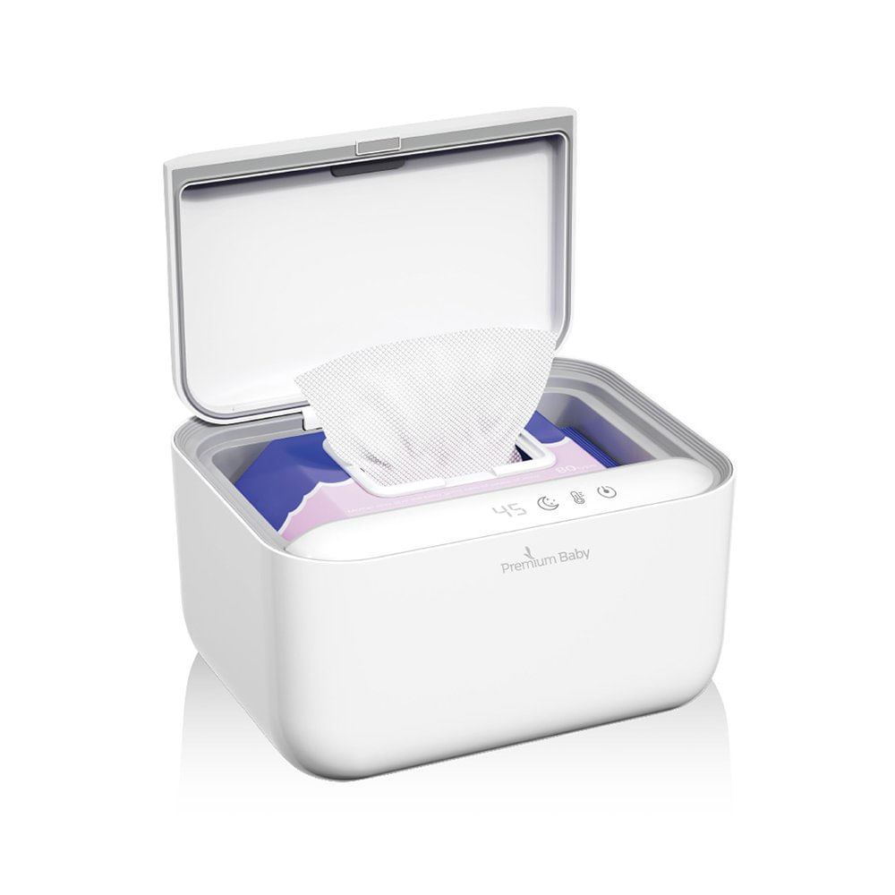 Calentador de Toallitas para Bebé Premium Baby con Luz Nocturna Color Blanco Calentador para Toallitas Húmedas Color Blanco