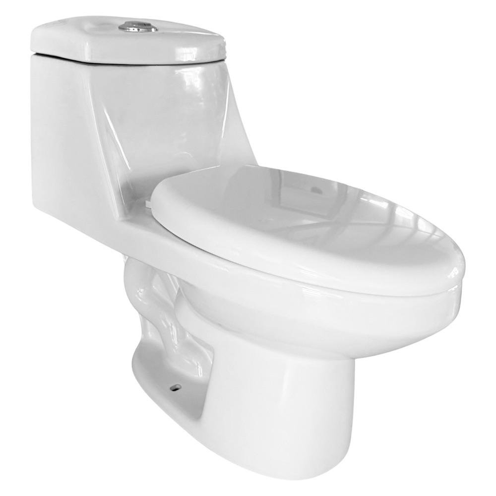 Sanitario de Una Pieza Tadao Cerámica con Taza Elongada Descarga Doble y Cierre Lento