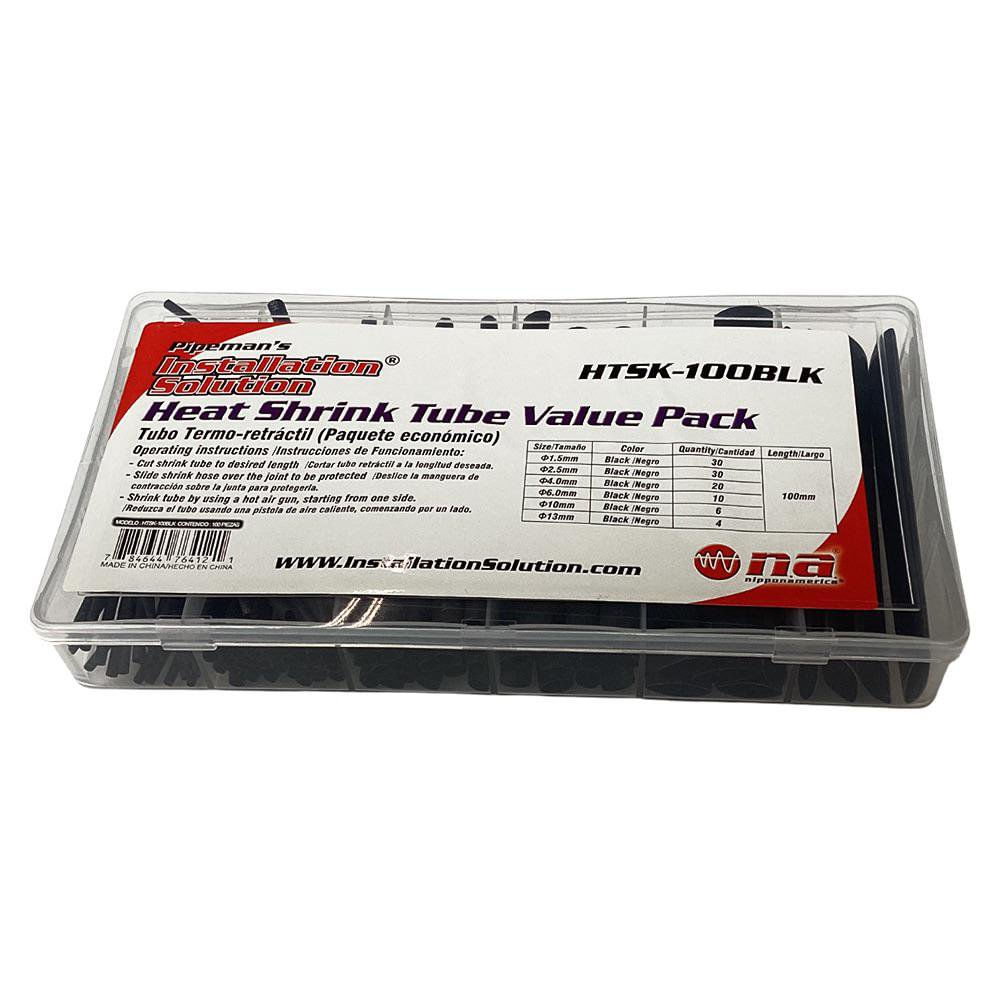 Set de 100 Tubos Termoencogibles Negros