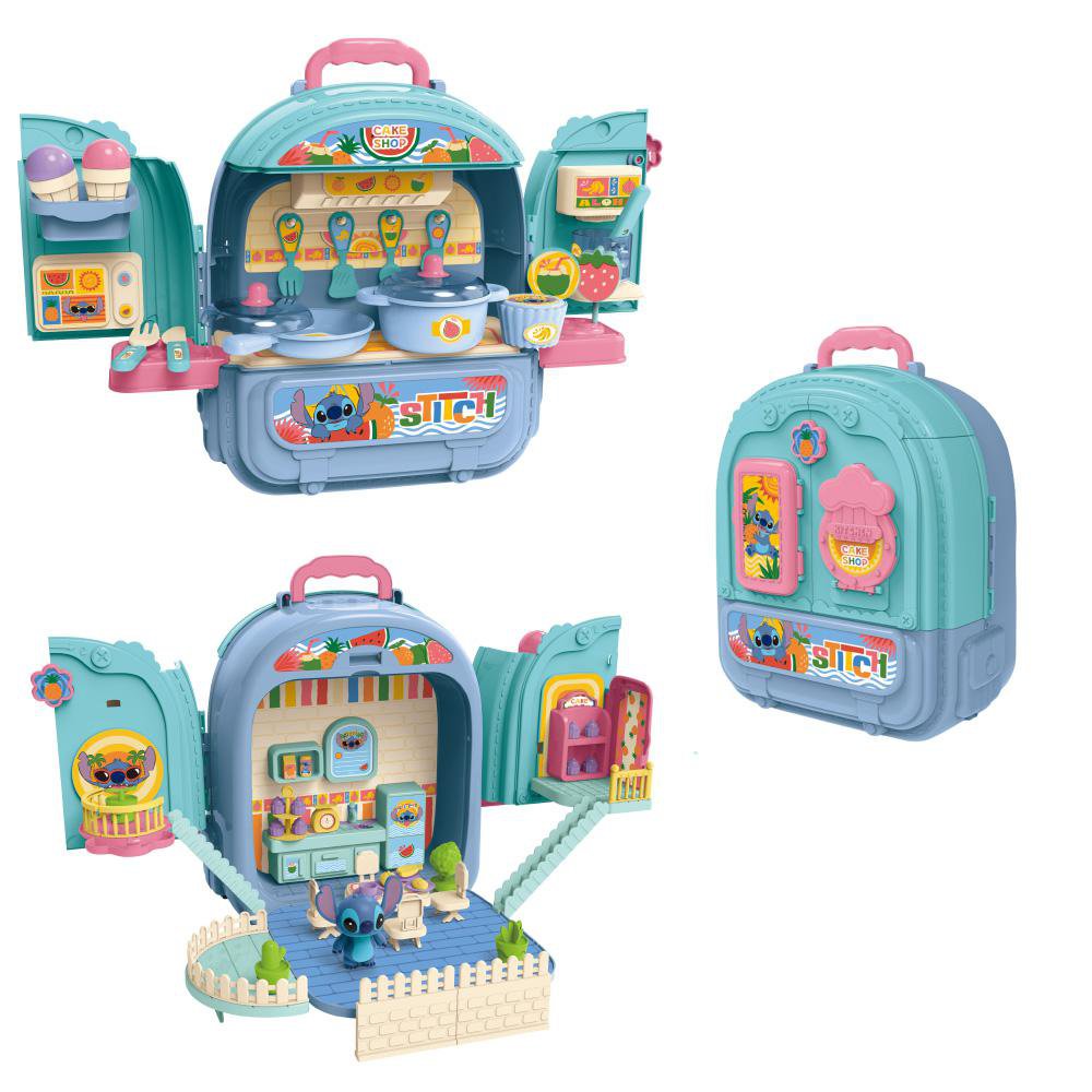Mochila de Cocina de Juguete Stitch 3 en 1 con Accesorios 3+ Años Mochilla Backpack de Cocina Stitch
