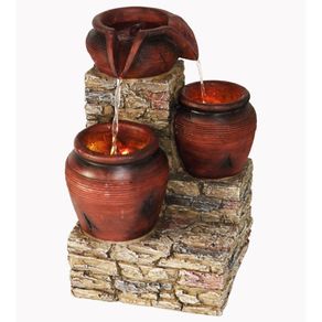 Fuente Jarrones Bronce Con Luz Led - Z