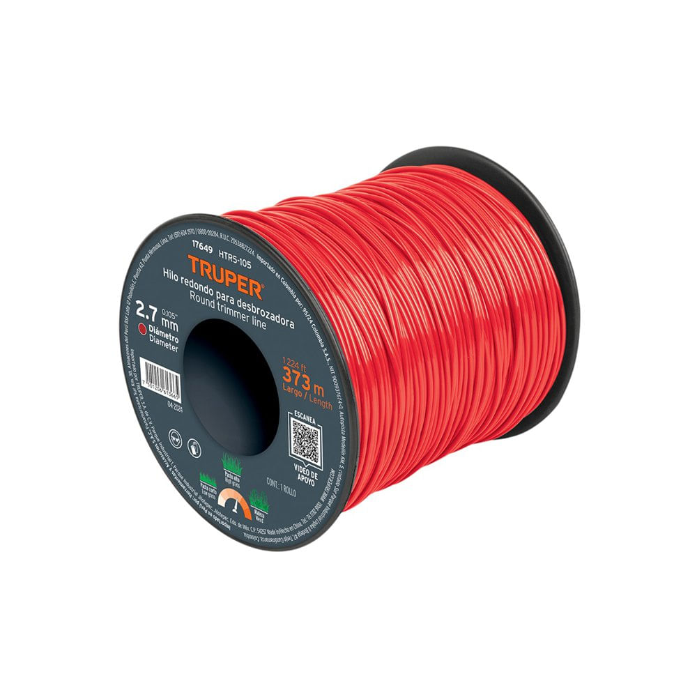 Hilo Redondo para Desbrozadora 2.7 Mm x 373 M