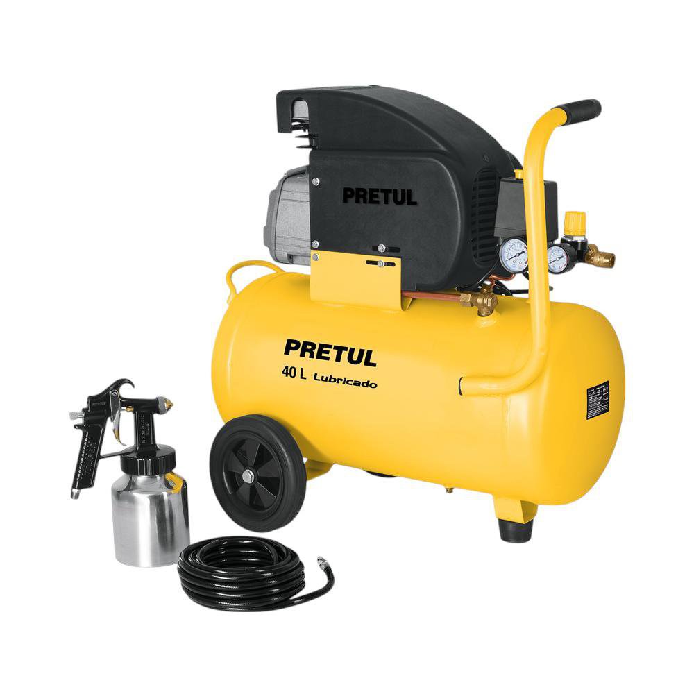 Compresor de Aire Horizontal 40 L 3 Hp Kit con Manguera y Pistola