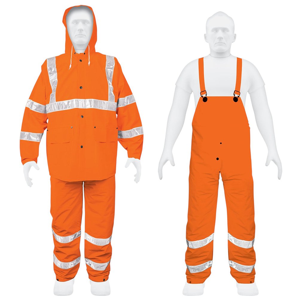 Conjunto Impermeable Extra gande con Reflejante de PVC Naranja Conjunto Impermeable Naranj…