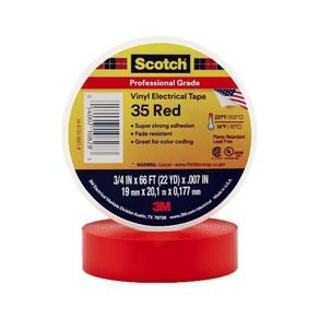 Cinta De Aislar Rojo De 3/4 Plg X 66 Pies - Scotch