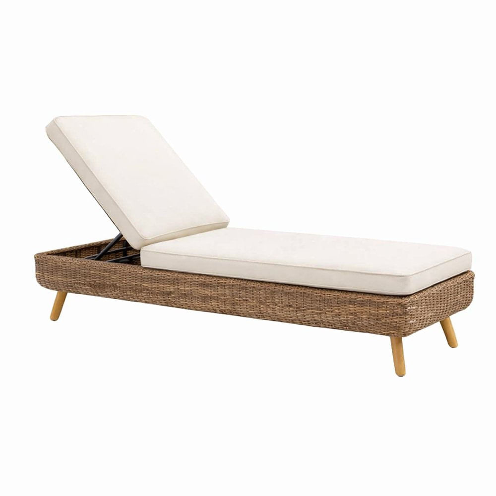 Cama Asoleadora con Cojín Nerea de Aluminio 72 x 95 x 199 cm Color Beige