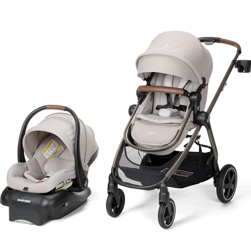 Travel System Zelia 2 Luxe 5 en 1 con Carruaje Modular y Portabebé Mico Luxe Color Beige S…