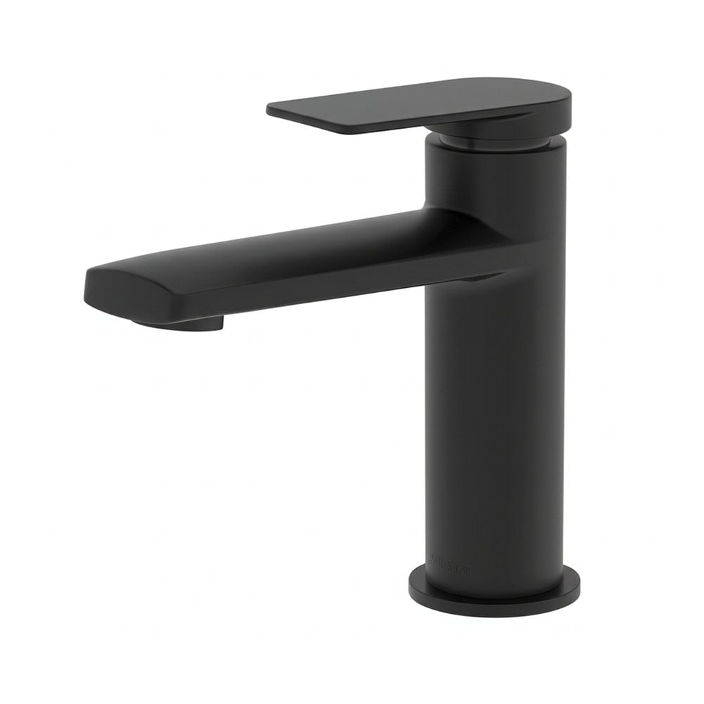 Grifo Monomando para Lavamanos Cuello Bajo en Metal Sena Negro Mate