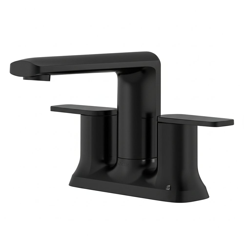 Grifo Mezclador para Lavamanos con 2 Manijas 4 Plg Sena Negro Mate