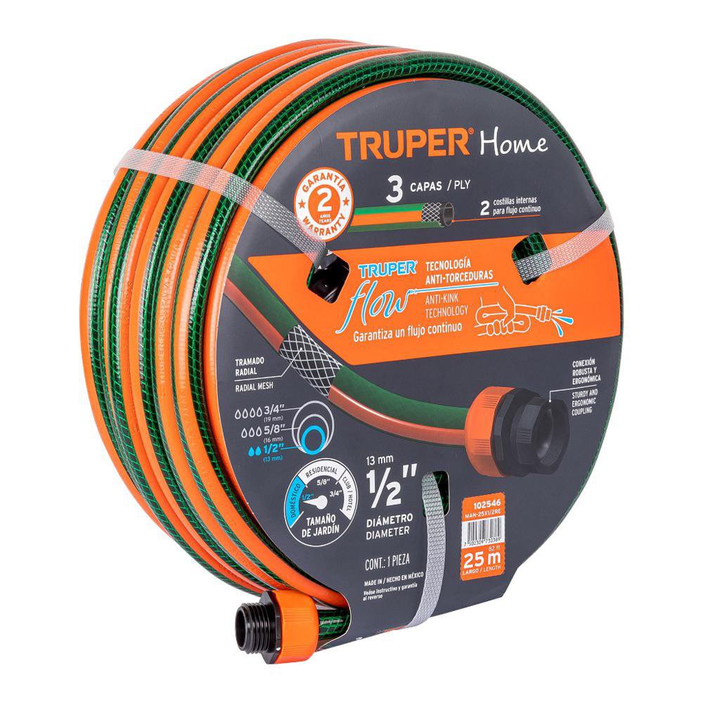 Manguera Reforzada 3 Capas 25 M Conector 1/2 Plg