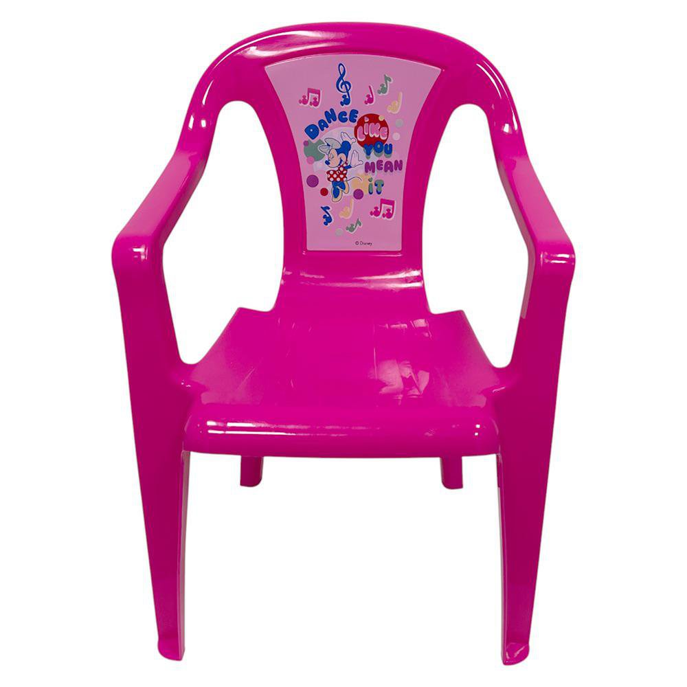 Silla Infantil Plástica Diseño Minnie Color Rosado