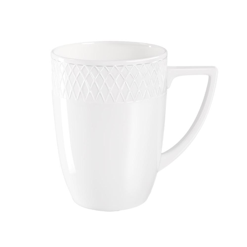 Set de 2 Tazas Blancas con Relieve de 11 Oz