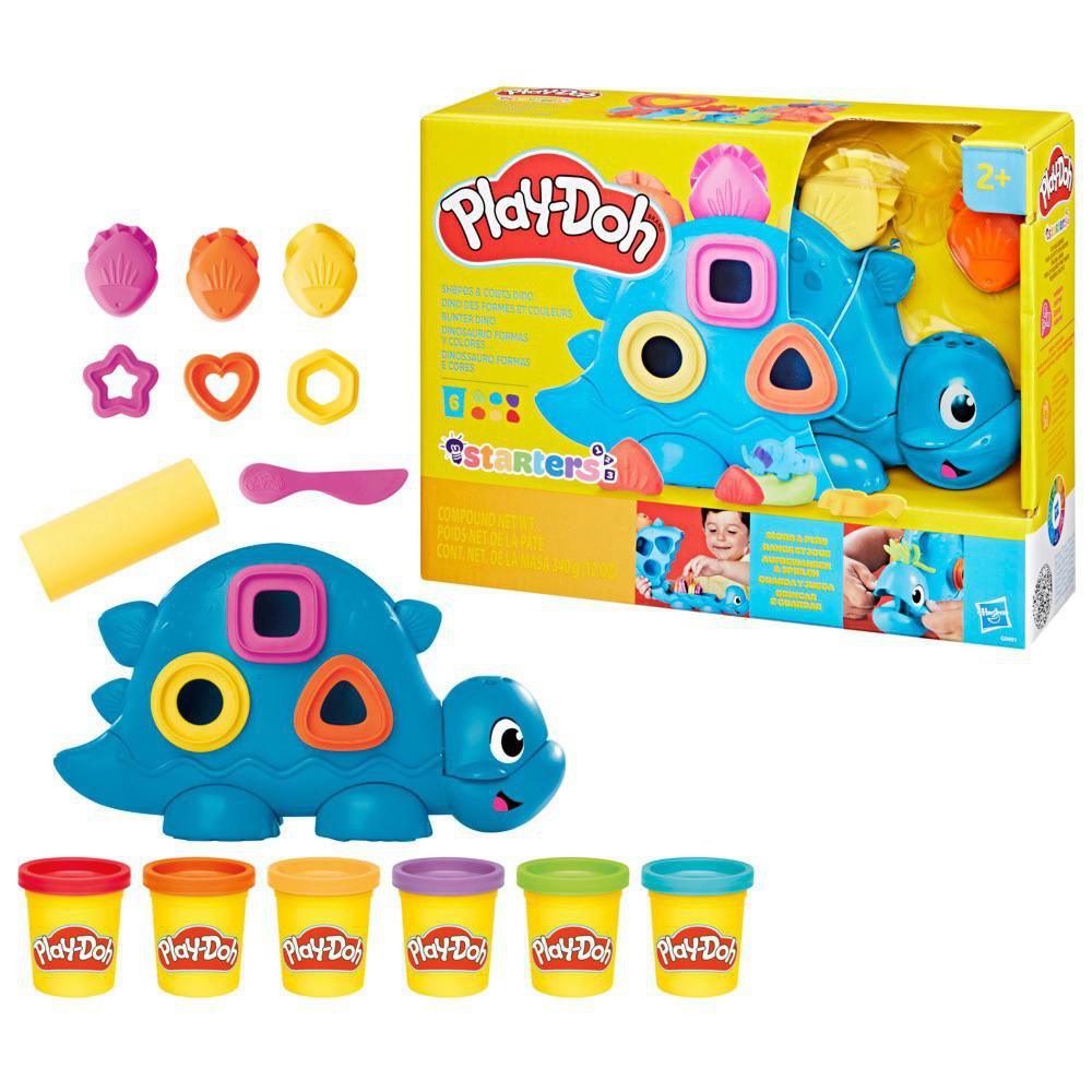 Set de Plasticina Play-Doh Starters Shapes and Colors Dino de 6 Piezas para 2+ Años Set Di…