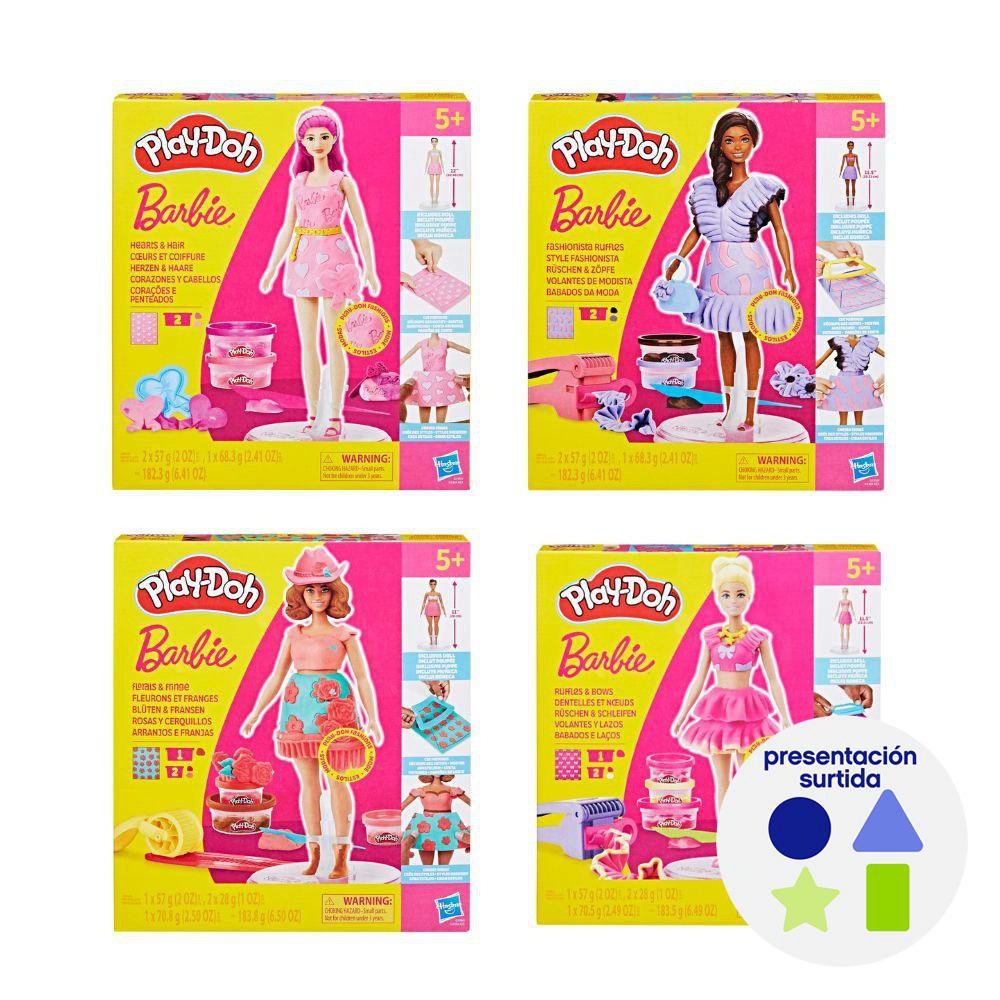 Set de Plasticina Play-Doh Barbie Designer Dolls con Muñeca para 5+ Años - Diseños Surtido…