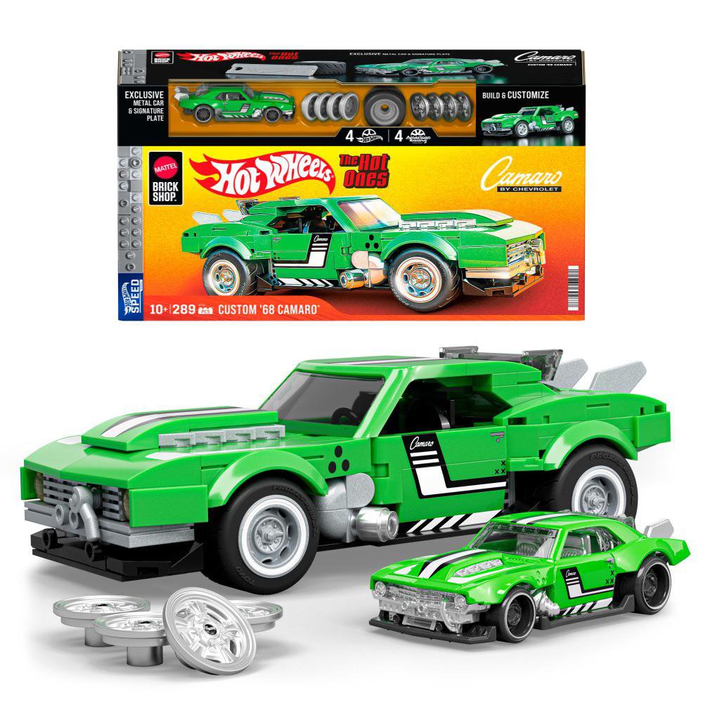 Set de Construcción Hot Wheels Brick Shop Custom '68 Camaro de 289 Piezas 10+