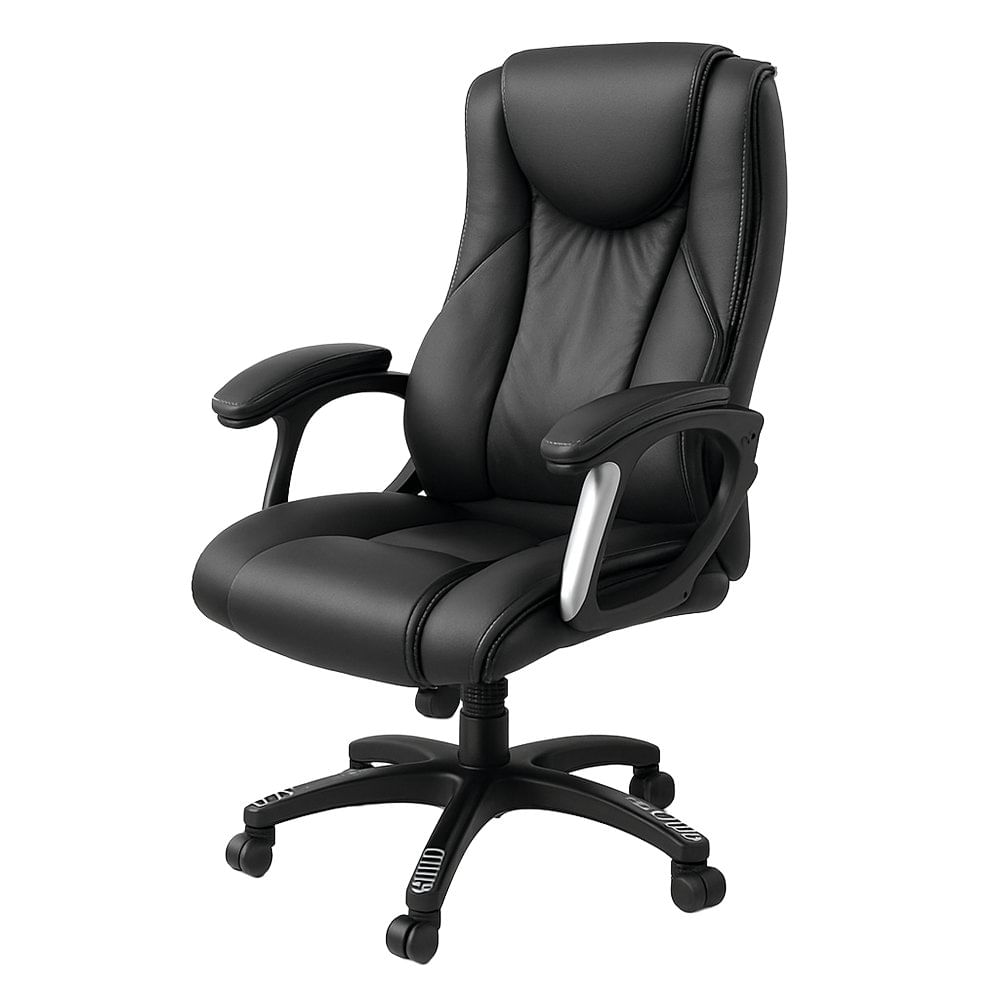 Silla de Oficina Giovanni de Cuero Sintético Color Negro