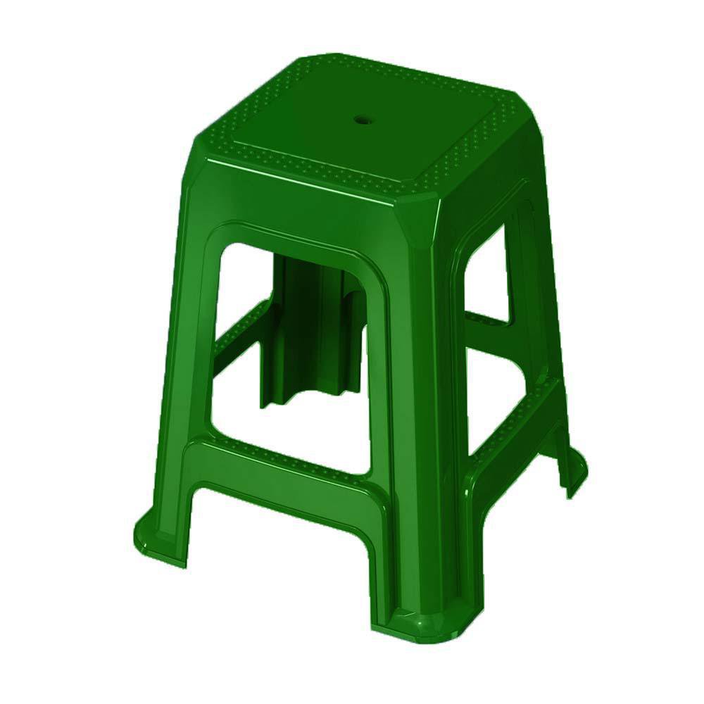 Banco de Plástico Diseño Cuadrado Color Verde