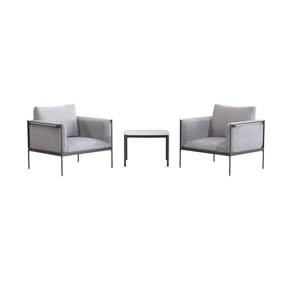 Set de Jardín Levo de Acero para 2 Personas Color Gris