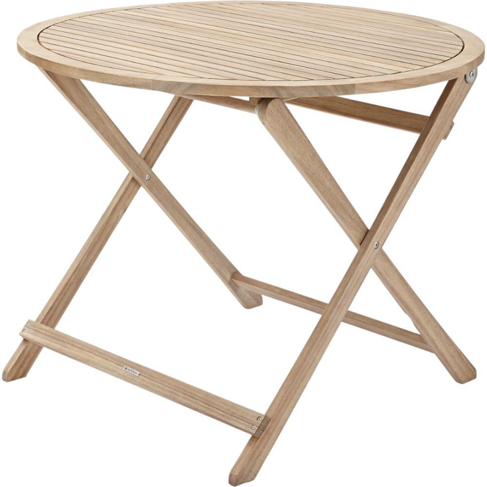 Mesa Auxiliar de Jardín Solis Redonda de Acacia 90 x 72 cm para 4 Personas