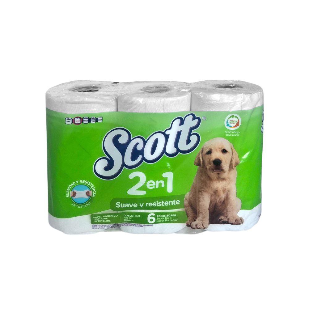 Papel Higiénico Doble Hoja Extra Grande, 6 Rollos