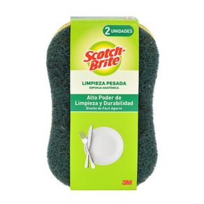 Esponja Scotch-Brite Limpieza Pesada Anatómica 2 Pzas - 3M